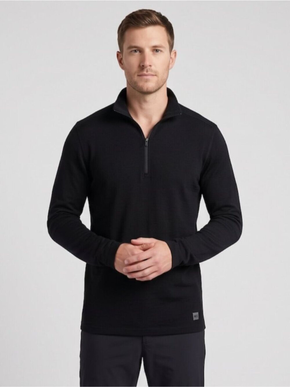 Mountain Equipment Company MEC Men's Black Quarter-Zip Long Sleeve Knit Top L